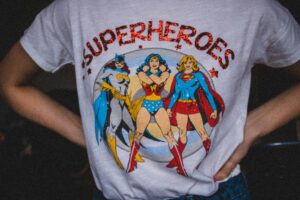 T.shirt with Super Heroes printed on